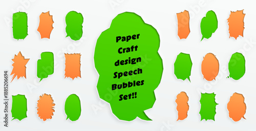 紙をきりぬいたようなデザインの吹き出し　縦書き