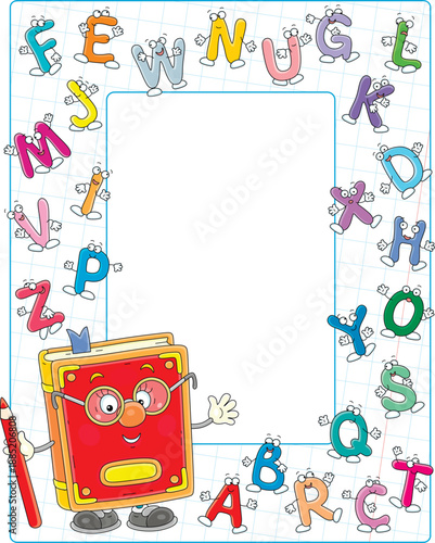 Frame with a cartoony schoo...