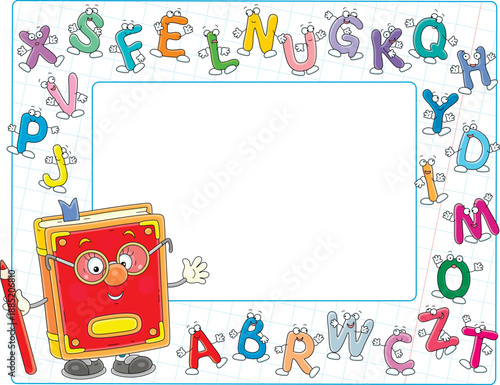 Frame with a cartoony schoo...