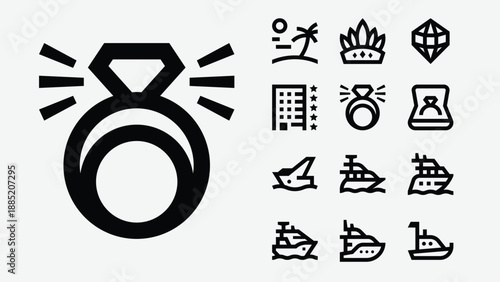 Luxury lifestyle and premium service icons set