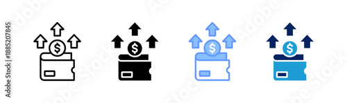 expenses icon set multiple style collection