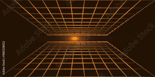 Retro cyberpunk style 80s game scene pixel art 8-bit sci-fi background. glowing neon grid and stars from vintage arcade computer games.