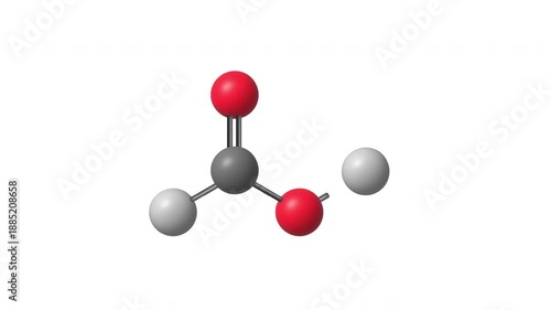 Molecular and structural formula of Formic Acid. An animated structure for educational, informational, and educational purposes