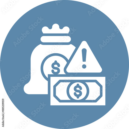 Illegal money icon for dishonesty , website, application, printing, document, poster design, etc