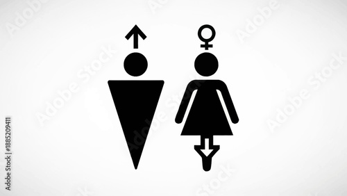 Male and Female Restroom Sign Icons.