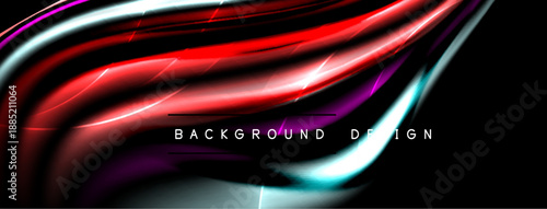 Abstract flowing lines, vibrant colors, dynamic composition. Red, purple, white hues create modern visual effect. Background design element.