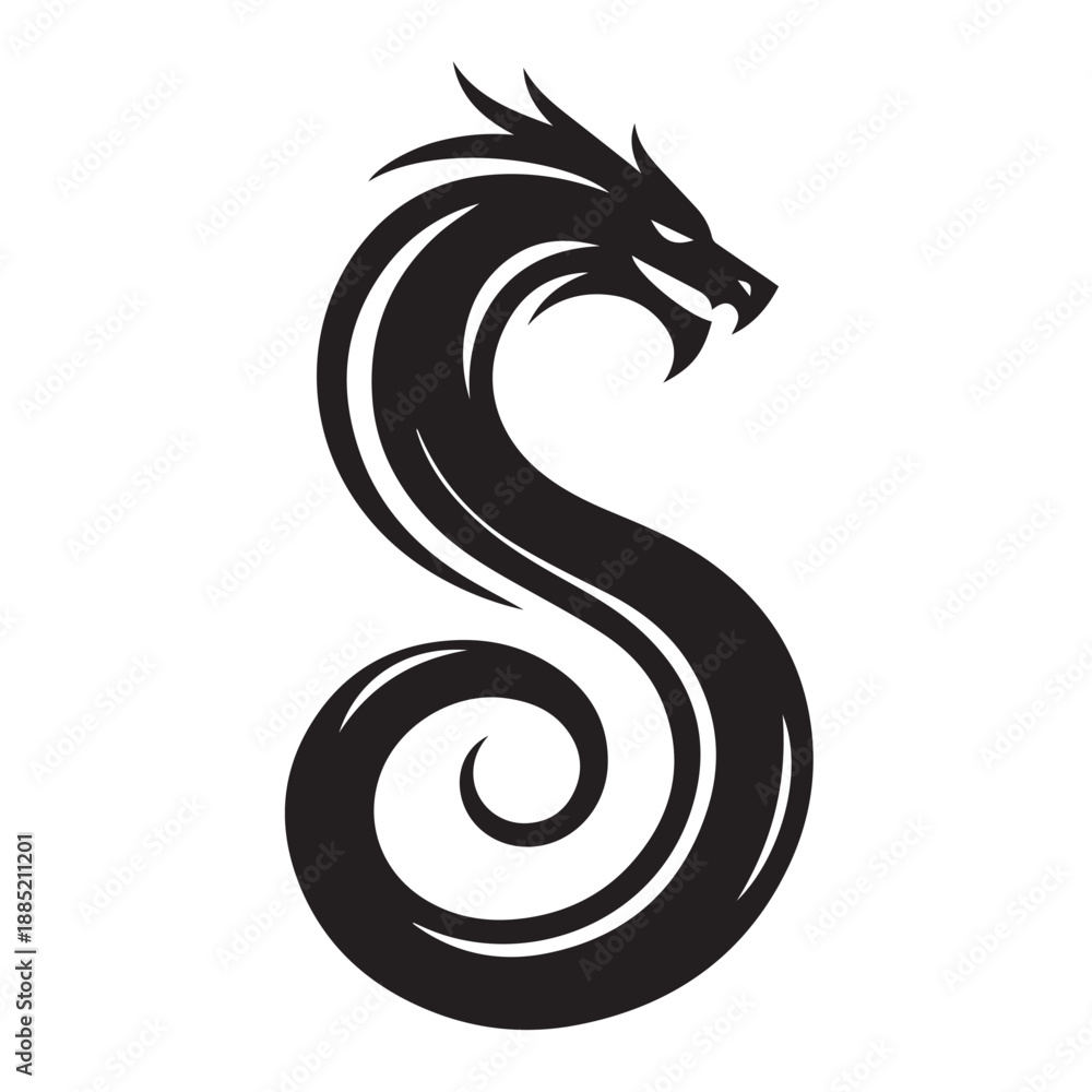 Obraz premium Dragon silhouette vector 