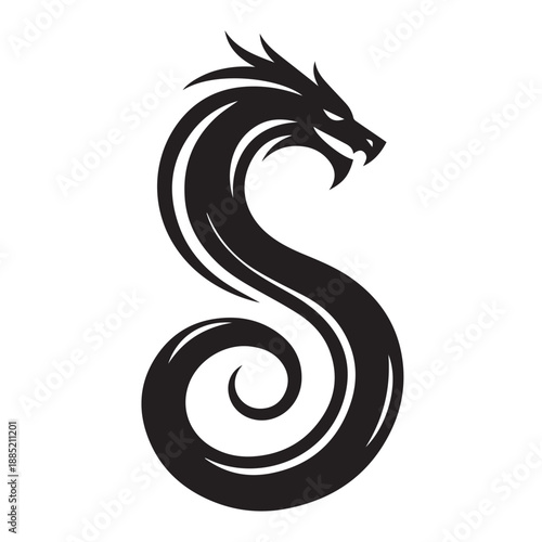 Dragon silhouette vector 