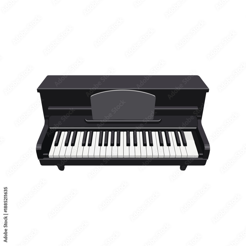Fototapeta premium Black Digital Piano Keyboard Instrument Vector
