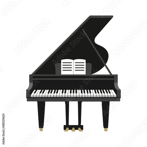 Grand Piano Vector Illustration Classic Musical Instrument