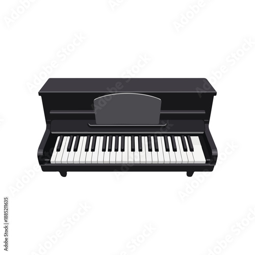Black Digital Piano Keyboard Instrument Vector