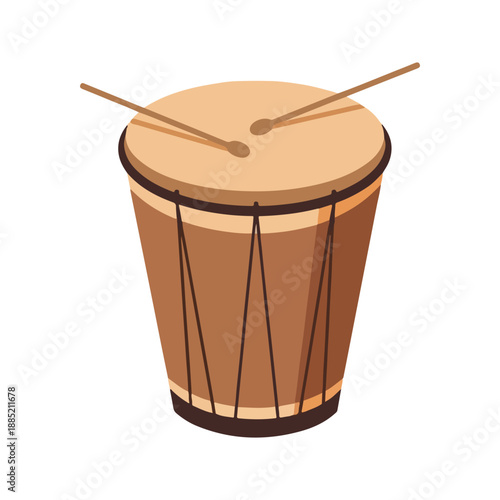 Hand drum musical instrument vector illustration