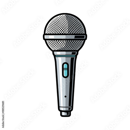 Handheld Microphone Vector Illustration Retro Style Isolated Icon