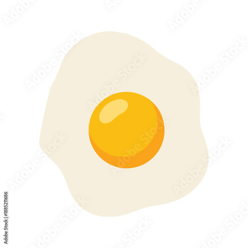 Simple Fried Egg Cartoon Vector Icon