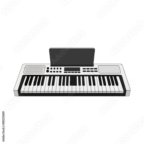 Electronic Music Keyboard Instrument Illustration Vector