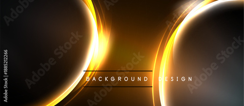 Abstract golden curves over dark background. Minimalist design with text background design centered. Elegant, modern aesthetic.