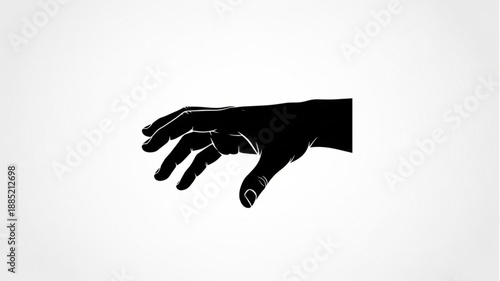 Silhouette of a human hand reaching out.