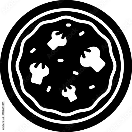 Mushroom Pizza Solid Icon