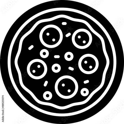 Sausage Pizza Solid Icon