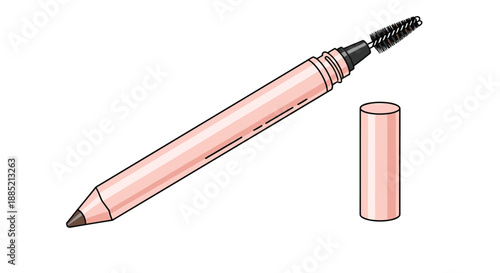 Professional dual ended eyebrow pencil featuring a fine tip for precision strokes and a spoolie brush for blending and grooming.