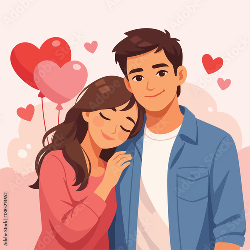 Nostalgic Valentine Memory Scene with Photo Frames, Romantic Scrapbook, and Keepsakes for Love Celebration Vector