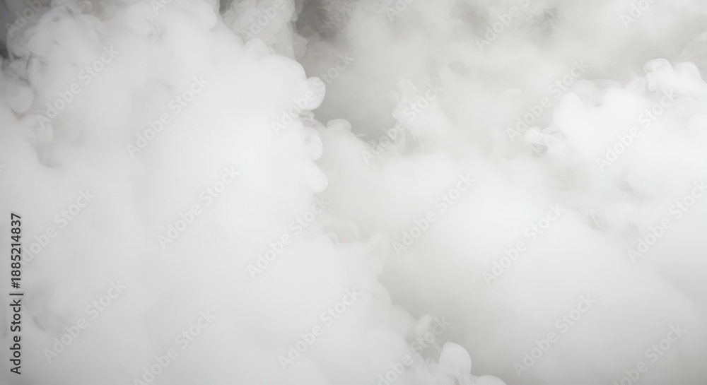 Fototapeta premium Dense white vapor or steam filling the entire frame, creating a soft, abstract, and ethereal blank canvas perfect for minimalist design ,steam ,copy space ,surface