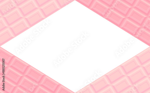 いちご板チョコレートのひし形フレーム_横