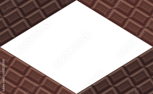 板チョコレートのひし形フレーム_横