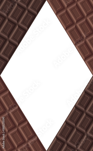 板チョコレートのひし形フレーム_縦