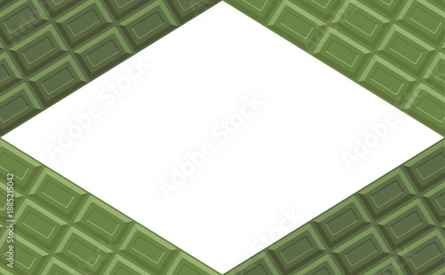 抹茶板チョコレートのひし形フレーム_横