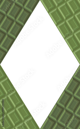 抹茶板チョコレートのひし形フレーム_縦