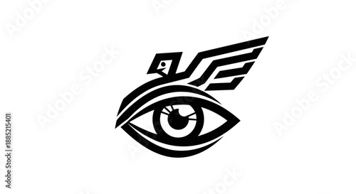 Abstract eye and bird graphic