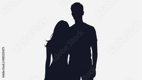 Silhouette Couple Embracing Togetherness Love Romance.