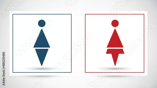 Male and Female Restroom Symbols.