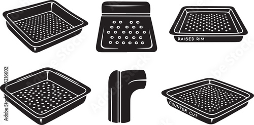 Various Cheese Grater Illustrations in Black and White Style