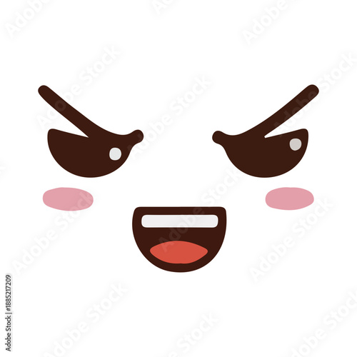 Angry Kawaii Cartoon Face