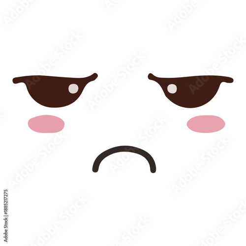 Sad Kawaii Face Illustration