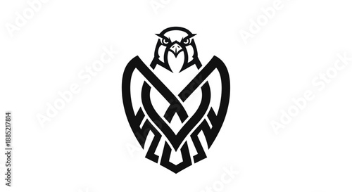 Abstract falcon silhouette logo on white