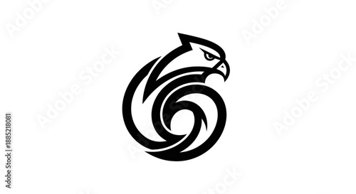Abstract falcon symbol on white background