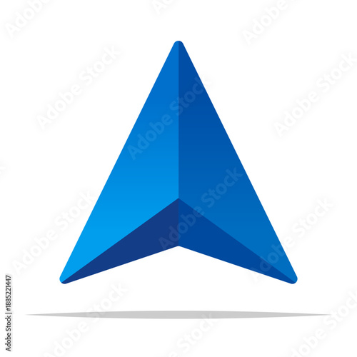 Triangular direction pointer navigation arrow vector isolated illustration