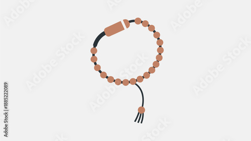 Orange Prayer Beads on White Background