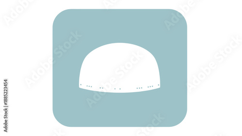 White Hard Hat on Blue Background