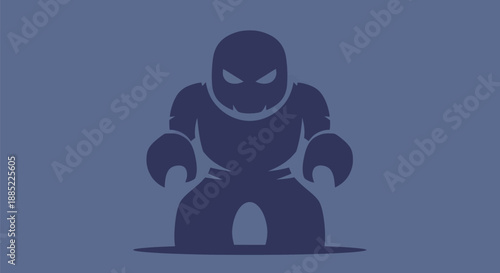 Abstract figure illustration on blue background