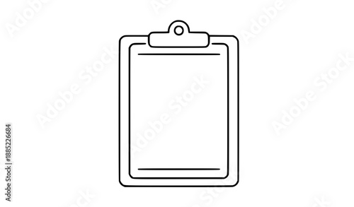 Simple outline clipboard icon vector for business document and office use