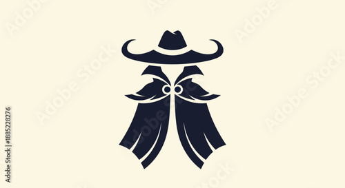 Abstract figure in cloak and hat design