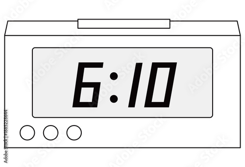 Digital Alarm Clock Showing Morning Time Illustration For Wake Up Routine, Time Management, Sleep Schedule, Daily Life Concept, Productivity And Lifestyle Content Use
