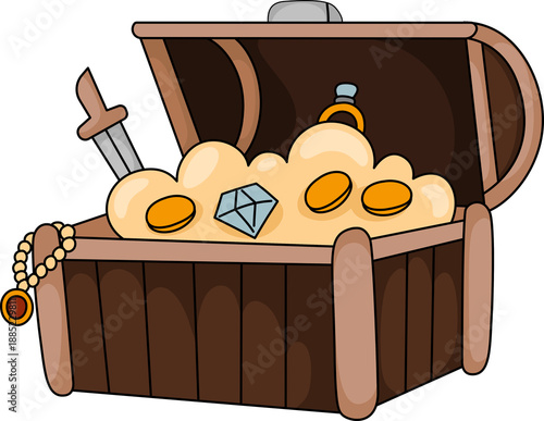 hand drawn treasure chest clipart