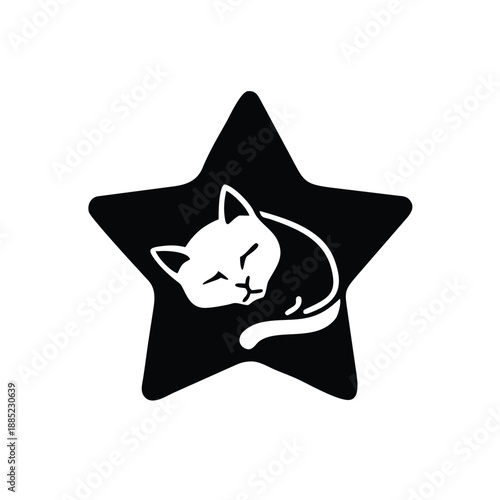 Sleeping Kitten Star Logo