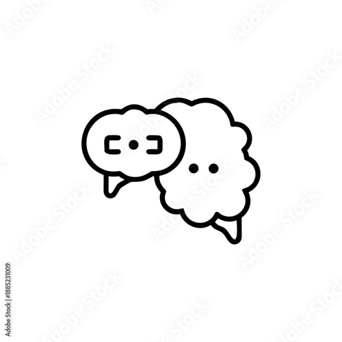 Minimal Line Icon of a Speech Bubble Turning into Silence Concept Vector illustration