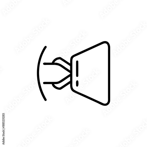 Thin outline icon of a mirror showing a different reflection Vector illustration